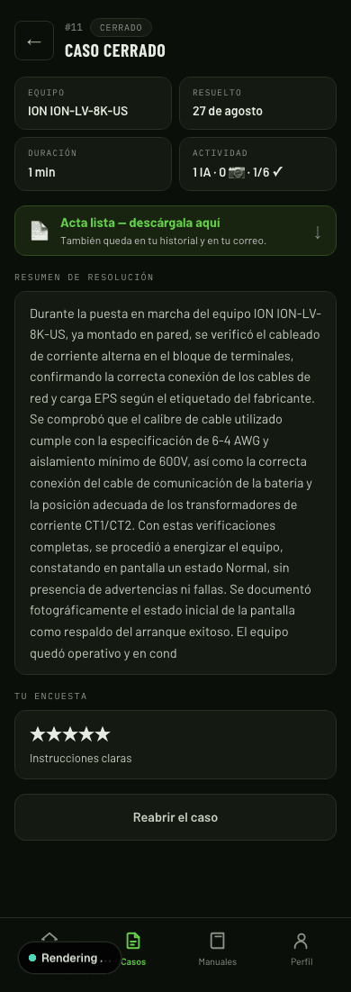 Cierra con acta